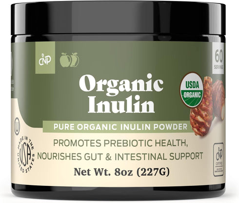 Pure Organic Inulin Powder Fiber Supplement - (Jerusalem Artichoke) Prebiotic Bulk Inulin Fiber Powder 8oz Digestion & Gut Health...