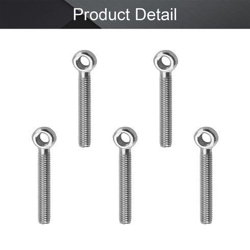 MroMax Swing Lifting Bolt 5Pcs M6 x 40mm Machinery Shoulder Swing Lifting Eye Bolt,304 Stainless Steel Metric Thread Lifting Eye Bolt for Home Ren...