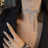 ELABEST Rhinestone Bow Necklace Crystal Bowknot Pendant Choker Dainty Tennis Chain Nightclub Party Jewelry for Women...