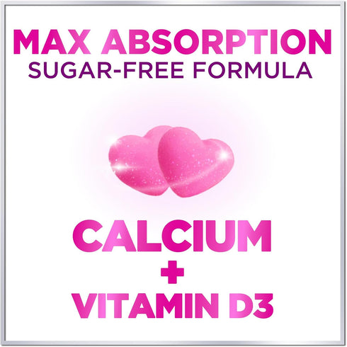 Calcium Supplement + Vitamin D3 - Sugar Free Calcium Gummies for Bone & Teeth Strength Support, Calcium Gummy Chews for Immune Support, Calcium Su...