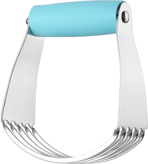 Spring Chef Dough Blender, Top Professional Pastry Cutter, Heavy Duty Baking Tool with Stainless Steel Blades, Medium Size, Aqua Sky...
