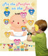 Hooqict Pin The Pacifier On The Baby Game, Baby Pacifier Games Poster with 72pcs Pacifiers Stickers Baby Shower Games Party Favors Girls Boys Kids...
