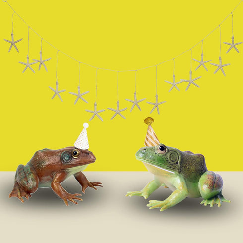 Gemini&Genius Tree Frog Realistic Hand Painted Toy for Backyear Decor, Carnival Game. Bullfrog Figurine Plastic Frogs Rubber Animal Toys for Educa...