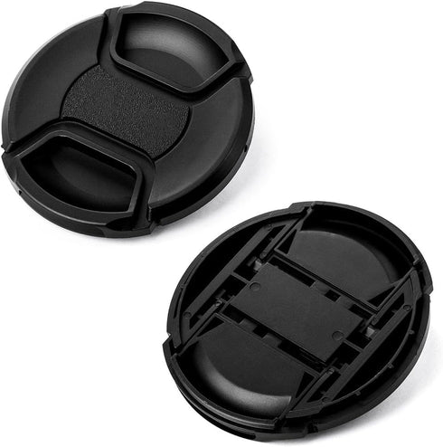 77mm Lens Cap Bundle, 3 Pack Universal Snap on Front Centre Pinch Lens Cover Set with Microfiber Lens Cleaning Cloth for Canon Nikon Sony Olympus ...