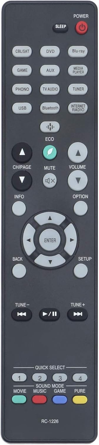 RC-1226 Replace Remote Control - WINFLIKE RC1226 Audio Video Receiver Remote Control Replacement for DENON AVR-S650H AV Receiver System Remote Con...