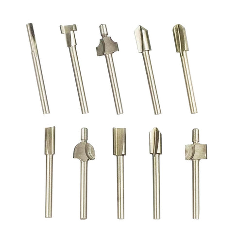 Router Bit 1/8 Inch Shank Wood Carving Router Bit Set, Rotary Tools Bits for Wood Carving, DIY Handcraft, Woodworking Carpentry Work-10 PCS...