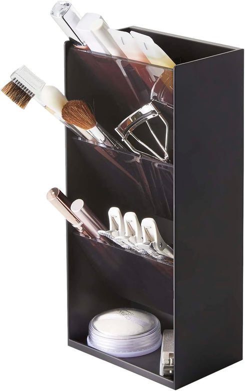 YAMAZAKI Home Tower Jewelry & Makeup Organizer, Standup Cosmetic Storage Box, Display Case - Angled - Abs Plastic...