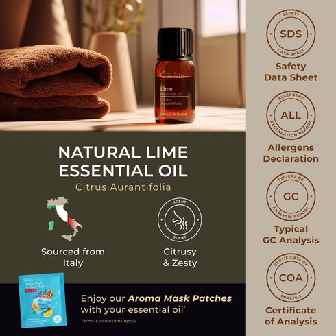 Gya Labs Lime Essential Oil for Skin - 0.34 Fl Oz - 100% Pure Natural Lime Oil for Diffuser, Hair, Candles Making - Refreshing Zesty Scent...