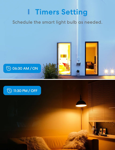 meross Wi-Fi Smart Light Bulb, Color Changing Led Bulbs Compatible with Alexa and Google Home, 2700K-6500K Tunable White, 810 Lumens 60W Equivalen...