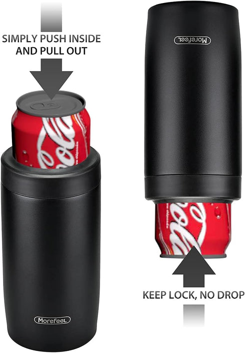 Morefeel 4-in-1 Skinny Can Cooler Double Wall Stainless Steel Insulated Can Holder, Works With 12 Oz Slim Can,Standard Cans,Beer Bottles & As Pint...