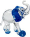 Garden Deco Glow in The Dark Blue Elephant Kick Football Hand Blown Art Glass Figurine Ornament Sculpture...