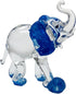 Garden Deco Glow in The Dark Blue Elephant Kick Football Hand Blown Art Glass Figurine Ornament Sculpture...