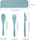 2 Sets Reusable Utensil Set with Case, Portable Camping Fork Knife Spoon Set, Wheat Straw Travel Utensils for Lunch Box, for School Work Lunch or ...
