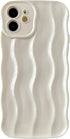 Caseative for iPhone 12 Case,Water Ripple Pattern Curly Wave Frame Soft Compatible with iPhone Case (White,iPhone 12)...