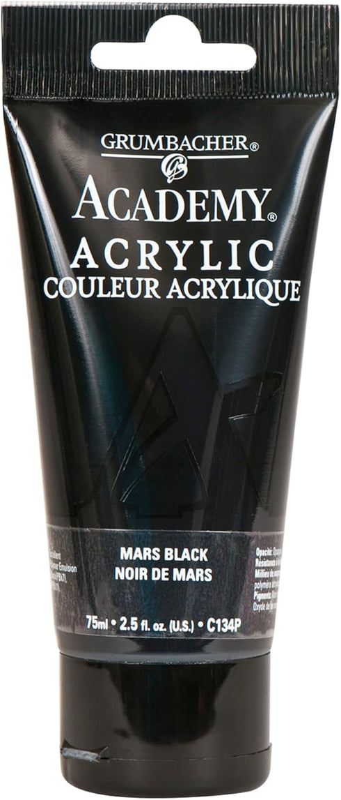 GRUMBACHER Academy Acrylic Paint Color: Mars Black, Size: 254 oz (C134P)...