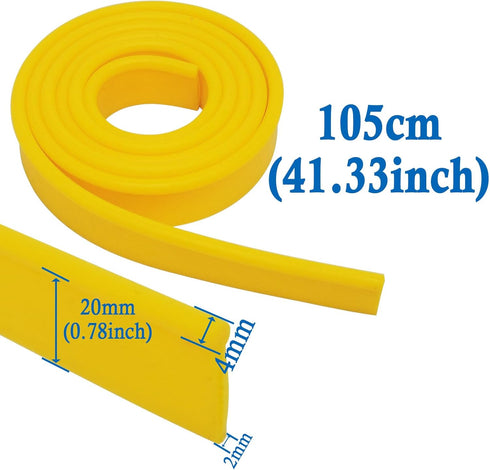 Squeegee Replacement Rubber Strip,Window Cleaning Squeegee Replacement Rubber,105cm/41inch,Yellow,1 Pcs...