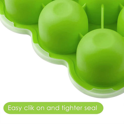 Samuelworld Baby Food Storage Container, 12 Portions x 2.5oz - BPA Free Silicone Freezer Tray with Clip-On Lid for Milk Storage, Homemade Baby Foo...