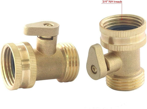 2 Pack Garden Hose Brass Shut Off Valve, 3/4'' Thread Heavy Duty Water Hose Connector Shutoff Ball Valve Faucet Hose Adapter...