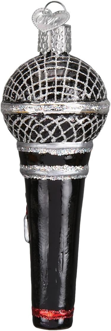 Old World Christmas Ornaments: Musical Instruments Glass Blown Ornaments for Christmas Tree, Microphone...