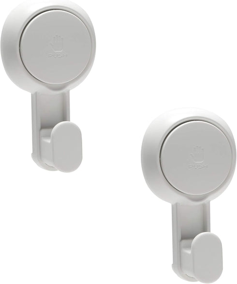 Bath Bliss 2 Pack Power Lock Gel-Suction Hooks | Shower and Bathroom Hook | Towel | Robe | Loofahs | Bags | Jackets | Easy Release | No Tools Requ...