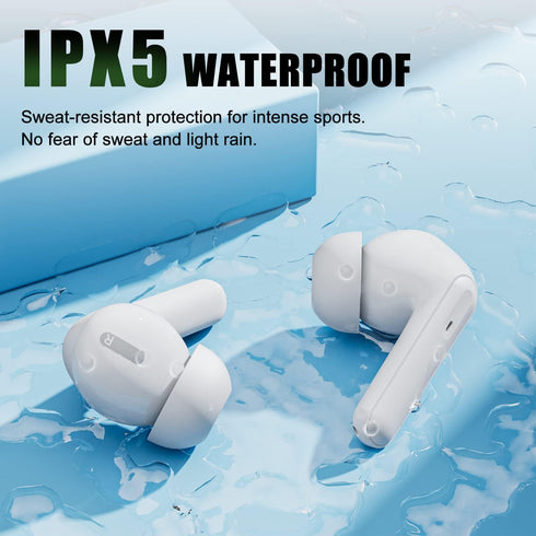 A6 Wireless Earbuds 60H Playtime in-Ear Bluetooth 5.3 Headphones with LED Power Display IPX5 Waterproof Earphones Immersive Stereo Sound Deep Bass...