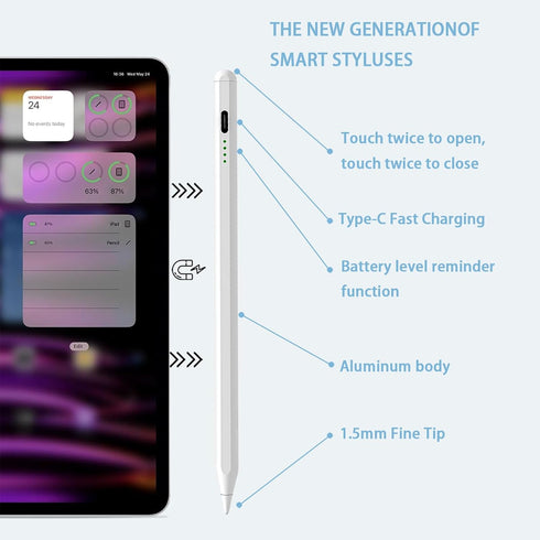 Stylus Pen for iPad, Fast Charging Apple Pencil 1st Generation, Tilt Sensitivity & Palm Rejection, Compatible with iPad Pro 11"/12.9", iPad Mini 5...