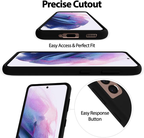 Goospery Liquid Silicone Galaxy S21 Case (6.2") - Silky Touch, Full Body Protection, Shockproof, Microfiber Lining - Black...