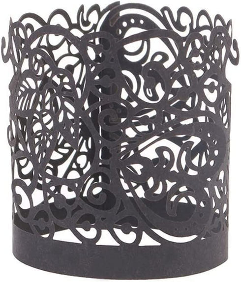 50 Pack Flameless Tea Light Candle Holder Set for LED Tealight Candles (Not Included) ?Balck?...