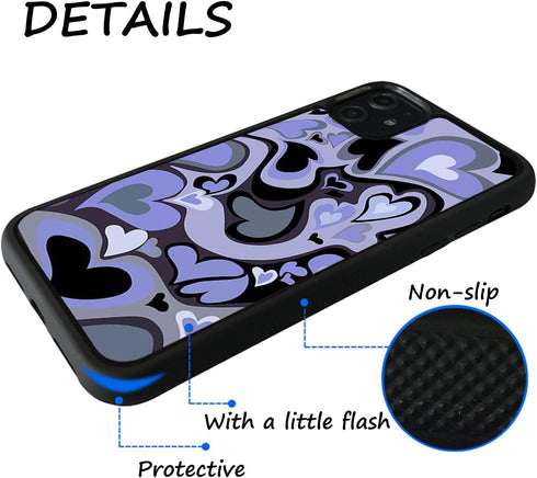Cute Phone Cases Purple Love Heart Cute Phone Case Slim Soft Protective Phone Case Compatible with iPhone 11...
