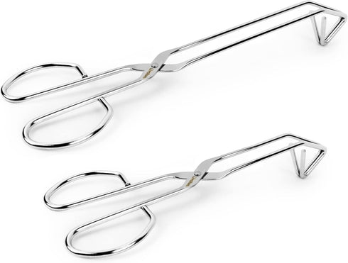 UPIT Kitchen Triangle Tongs for Cooking, Heavy Duty Stainless Steel Scissor-Shaped Serrated Serving Plier for Barbeque, Vegetable, Fruits, Food, M...