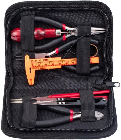 DanLingJewelry 10Pcs DIY Jewelry Tool Sets with Pliers Rings Vernier Caliper Jewelry Making Supplies Kit with Jewelry Tools with Zipper Storage Ca...