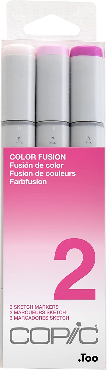 Copic Sketch, Alcohol-based Markers, 3pc Set, Color Fusion #2, Pink...