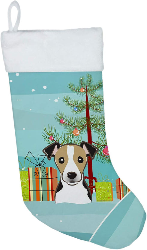 Caroline's Treasures BB1633CS Christmas Tree and Jack Russell Terrier Christmas Stocking Fireplace Hanging Stockings Christmas Season Party Decor ...