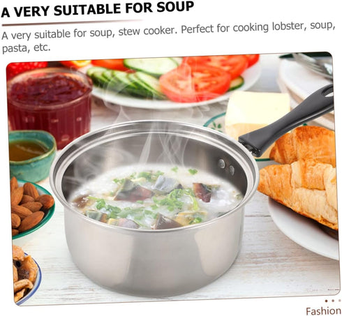 1 Set Stainless Steel Pot Saucepan Soup Pot Cooking Pan Deep Skillet Nonstick with Lid Stainless Steel Stock Pot Milk Stockpot Small Pot Sauce Pan...