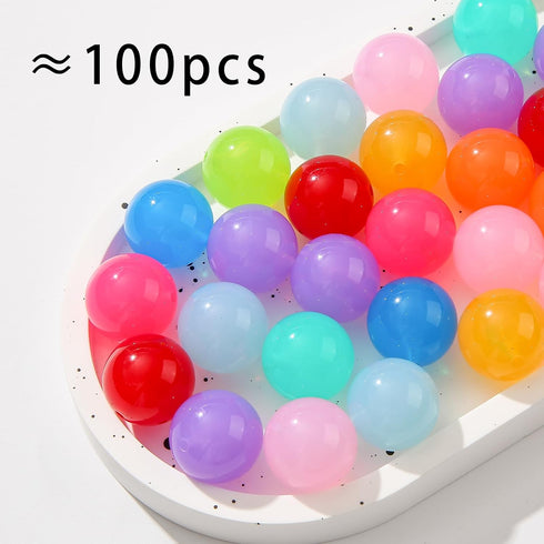 20mm Acrylic Beads Color Round Beads Chunky Bubblegum Beads for DIY Jewelry Making (Color)...