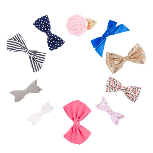 Parker Baby Co. Bows Clips, Assorted (Pack of 10) Hair Accessories for Girls -The Essentials Set...