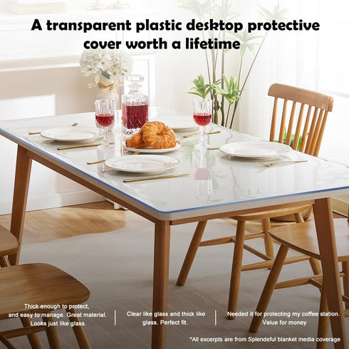 Transparent 14x24 in Small Office Desk Blotter Mat Clear Plastic Table Protector Cover Pad PVC Topper Surface Proection Mat Pad Anti Scratch Table...