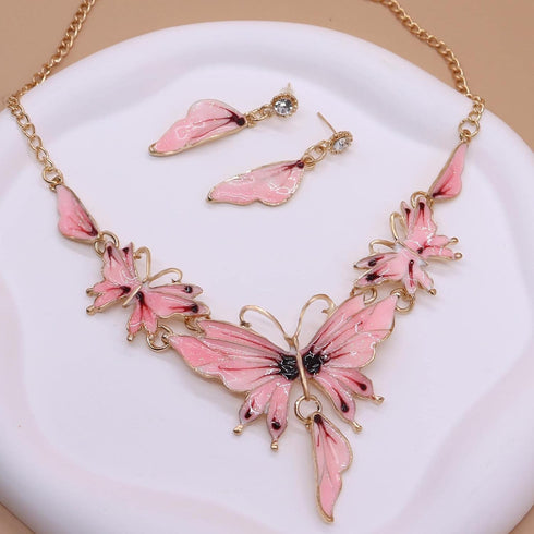 HSQYJ Fashion Color Enamel Crystal Leaf Statement Jewelry Set Elegant Floral Plant Rhinestone Pendant Necklace and Dangle Earrings for Women Gifts...