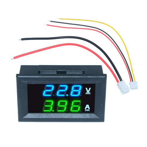 diymore 5PCS 0.28" Volt Amp Meter Digital Voltmeter Ammeter DC 100V 10A Waterproof Dual Display Current Voltage Meter Mini Ammeter Voltmeter 3 Bit...