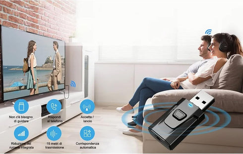 Bluetooth Transmitter, 4 in 1 USB Bluetooth5.0 Receiver Clear Sound Quality Plug and Play Stable Transmission Audio Adapter...