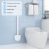 Toilet Brush and Holder Set, Toilet Brush with Silicone Bristles & Wall Mounted Holder, Toilet Brush Set with Quick Drying (White)...