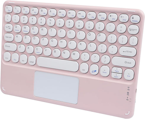 Wireless Keyboard with Touchpad, Ultra-Thin Rechargeable Bluetooth Keyboard Mini Wireless Keyboard with trackpad Round Key for iPad pro/iPad/iOS/M...
