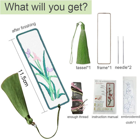 XINSHUN Embroidery Bookmark with Cute Patterns,Transparent Organza Bookmark,Embroidery Kit Christmas Gift for Adults Kids(chrysanthemum,1 pack)......