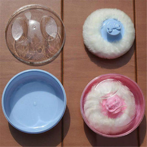 UTENEW Cosmetic Tool Baby Soft Face Body Powder Puff Sponge Box Container Case (pink)...