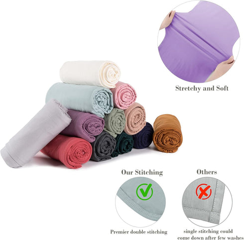 Bayceen Large Jersey Knitted Swaddle Blanket for Baby, Soft Stretchy Receiving Blanket for Newborns with Hat, Large 47 x BY001 Bayceen Swaddle Bla...