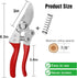 Professional Garden Shears, KAJUDA Pruning Clippers Hand Pruners Gardening Scissors for Plants, Flower Cutter Florist Scissor Trimming Shear, Gard...