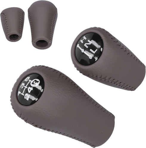 Gear Shift Knob, 5 Speed Manual Gear Shift Knob Lever Fit for 4Runner/Hilux/Land Cruiser Prado 33504-20120-C0(Brown)...