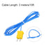 MECCANIXITY 3pcs K Type Thermocouple Mini Connector Temperature Sensor Probes PTFE 10ft -50 to 260°C(-58 to 500°F), Blue...