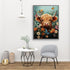 Meothan 5D Highland Cow Diamond Painting Kits for Adults Flower Cow Diamond Art Kits for Adults Beginners, DIY Round Full Drill Gem Art Crafts Kit...