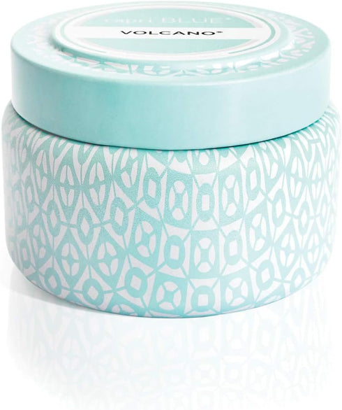 Capri Blue Volcano Printed Travel Tin Jar Candle - Luxury Candle with a Long Lasting Soy Wax Blend - Scented with Tropical & Fruity Fragrance (Aqu...